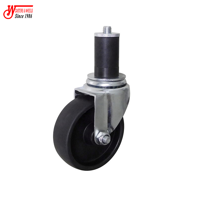 Expandable Stem 5x1.25 Outdoor Hard Rubber Swivel Casters